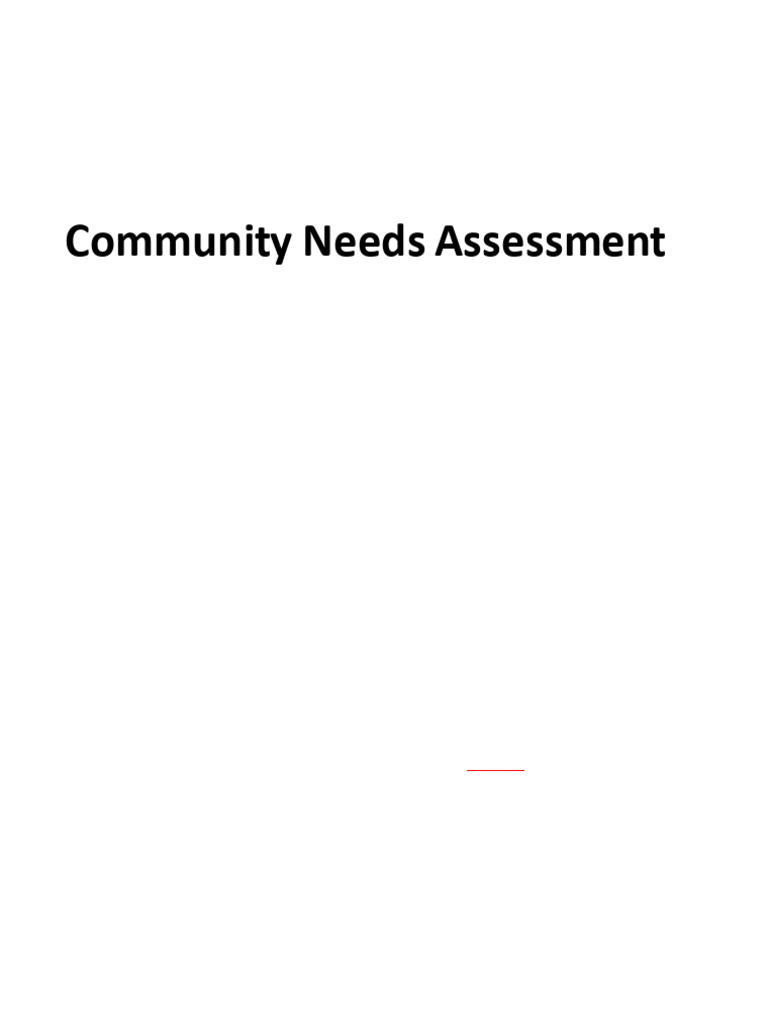 Community Health Needs Assessment Guide | PDF | Infant Mortality ...