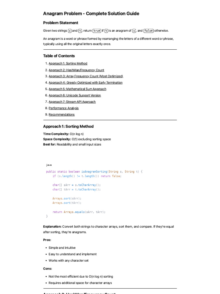 ASCII Anagram Solutions Guide | PDF | String (Computer Science) | Time ...