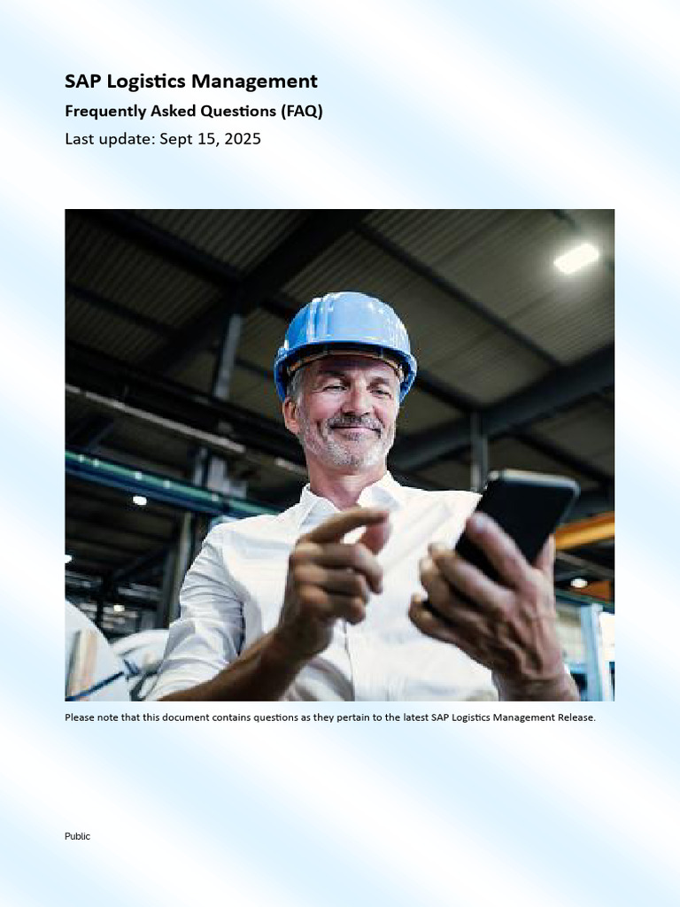 SAP Logistics Management FAQ Guide | PDF | Logistics | Warehouse