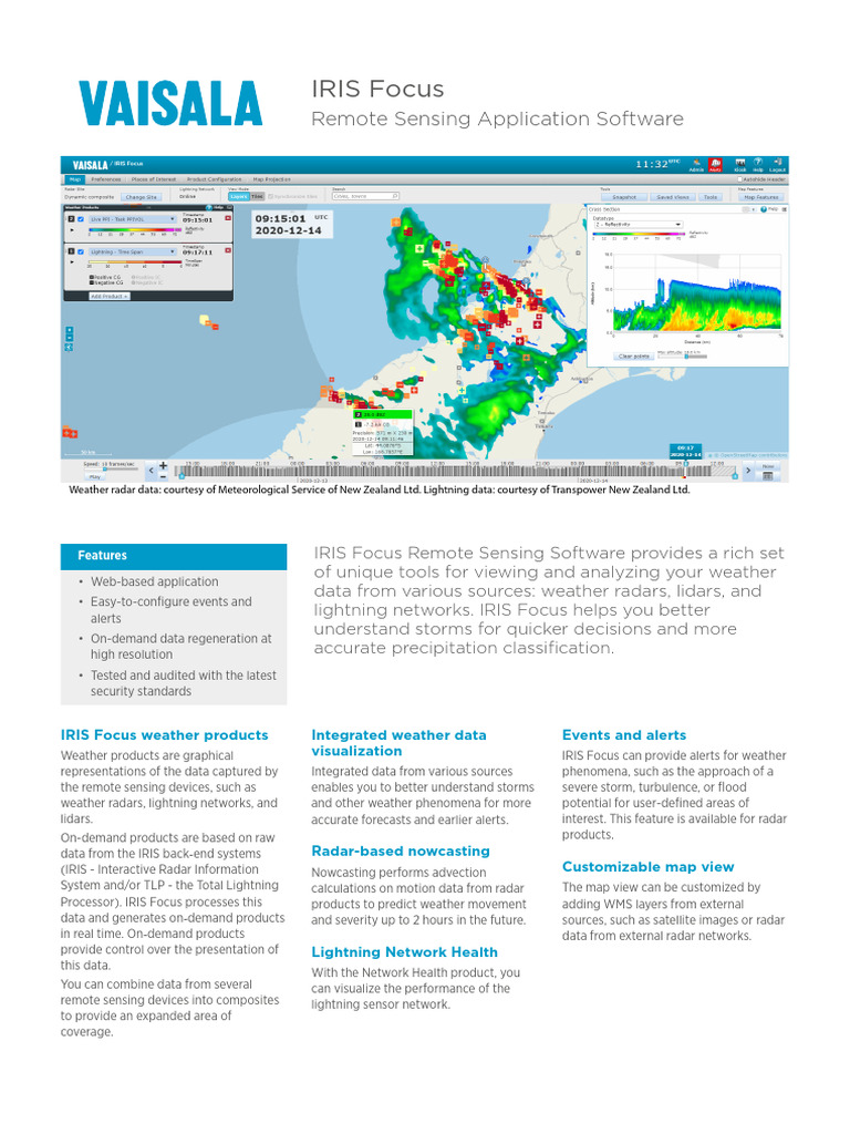 IRIS Focus Datasheet B211811EN | PDF | Weather Forecasting | Radar