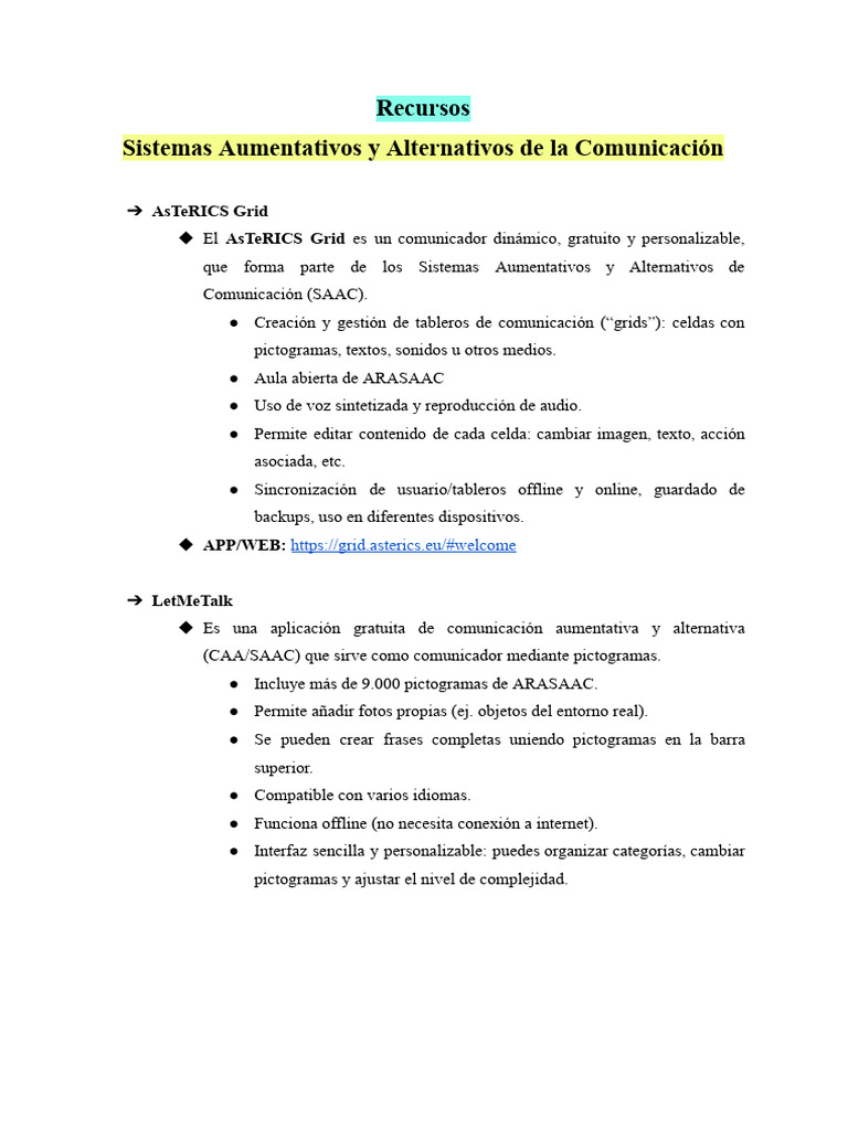 Recursos SAAC: Herramientas y Apps | PDF | Aplicación movil | Software ...