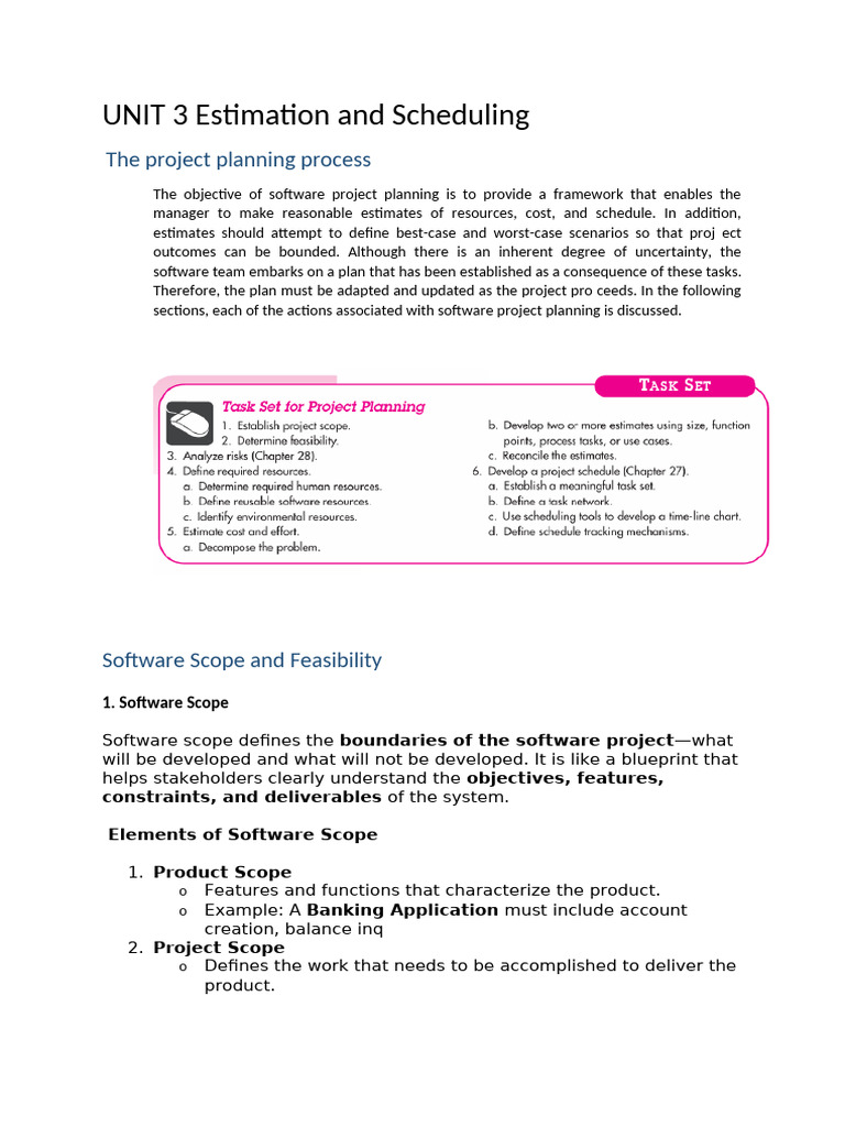 Software Project Estimation & Scheduling | PDF | Software | Function ...