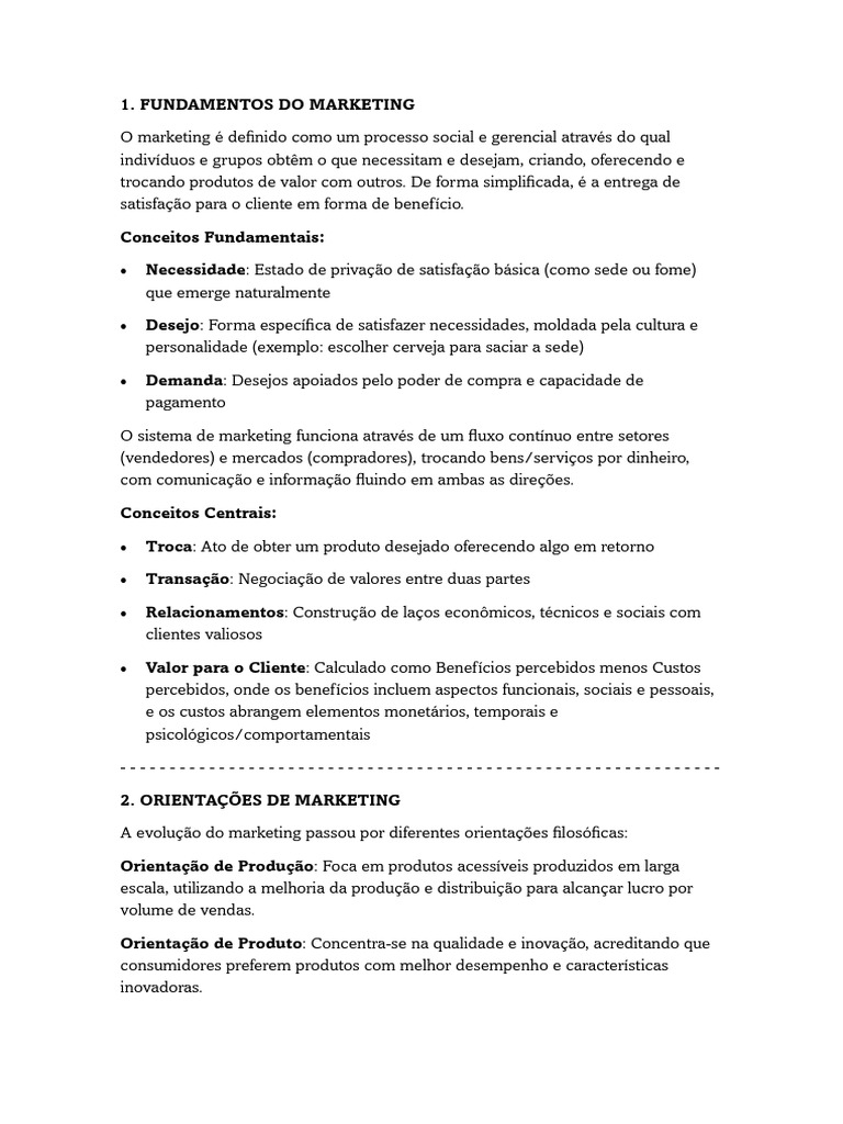 Fundamentos e Estratégias de Marketing | PDF | Marketing | Análise SWOT
