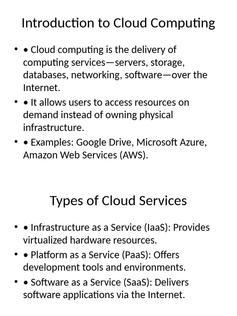 Overview of Cloud Computing Services | PDF