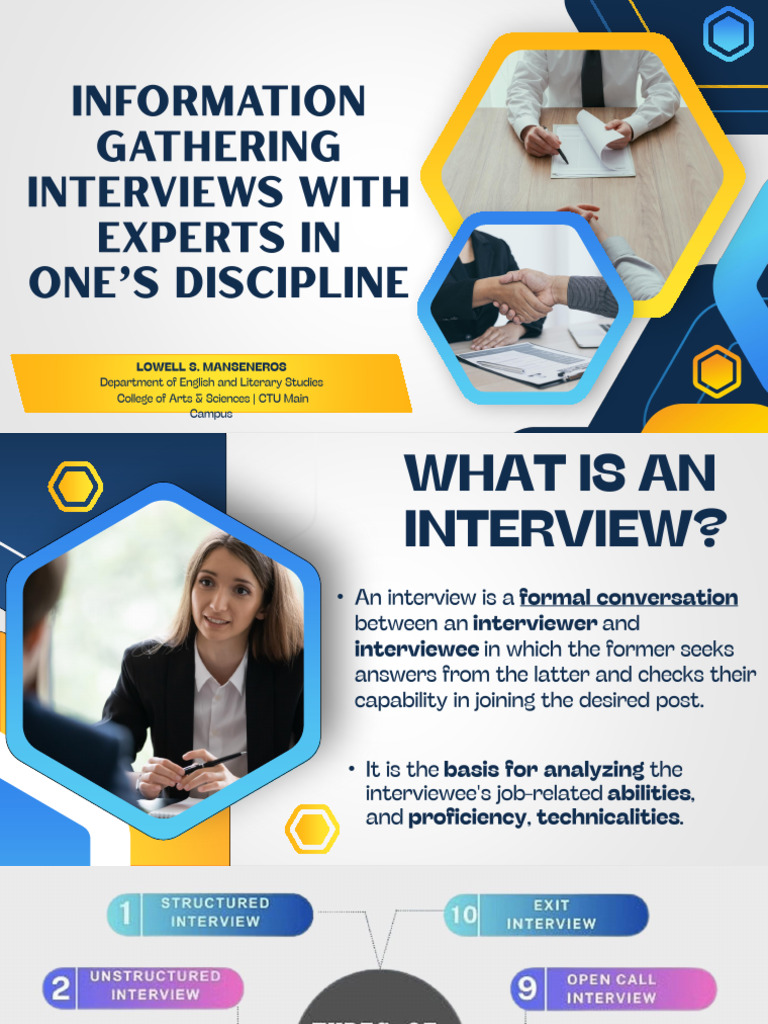 Information Gathering Interviews With Experts in Ones Discipline 1 | PDF