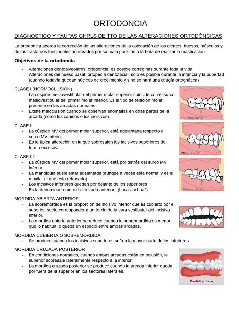 Apuntes de ORTODONCIA | PDF | Ortodoncia | Ramas de Odontología