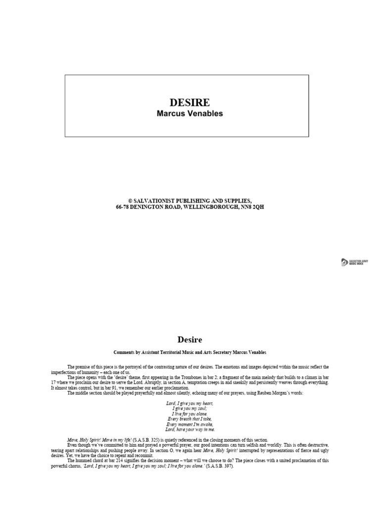 Desire Score and Parts | PDF