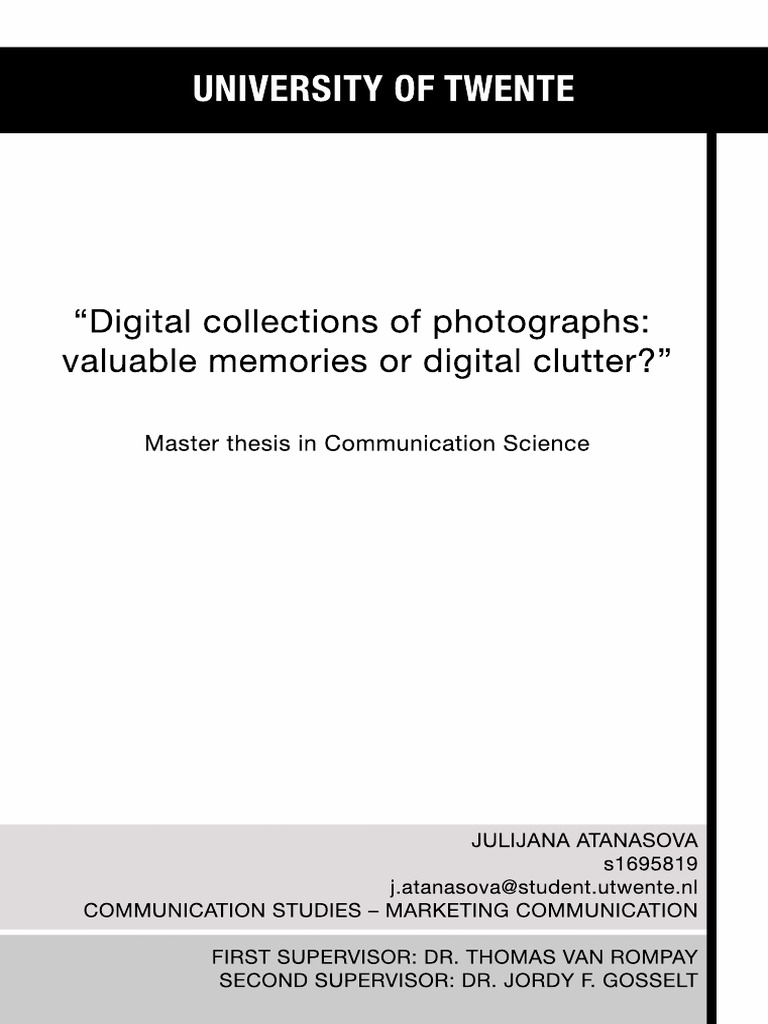Digital Photos: Memories or Clutter? | PDF | Survey Methodology ...