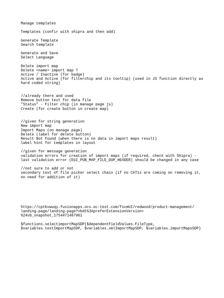 Import Map Management Templates Guide | PDF
