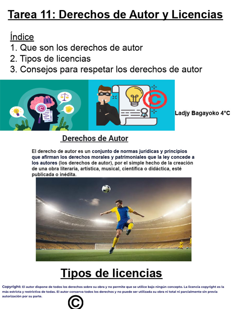 Tarea 11 - Derechos de Autor y Licencias | PDF