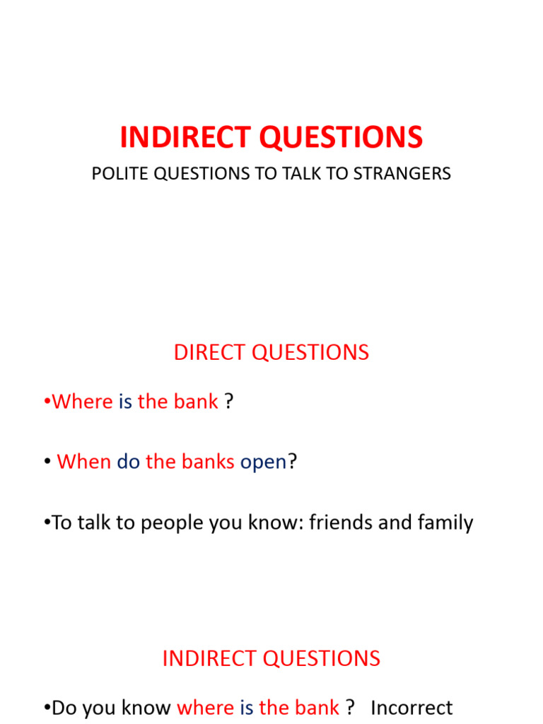Polite Indirect Questions Guide | PDF