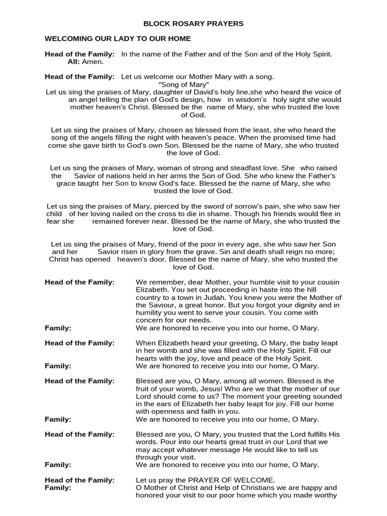 Block-Rosary-Prayers-Booklet - FINAL | PDF | Mary, Mother Of Jesus | Jesus