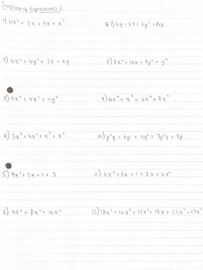 Simplifying Expressions 2 | PDF