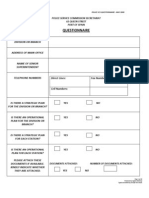 Pol Scs - Questionnaire for Circulation to Police Stations