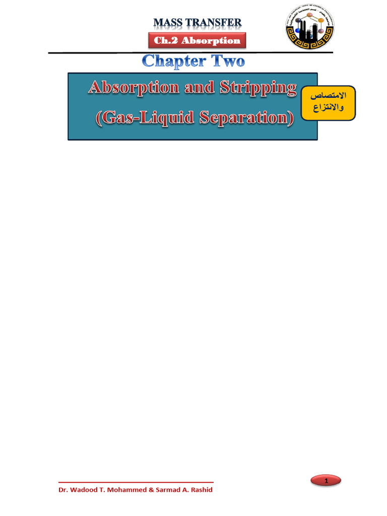 Absorption Process in Chemical Engineering | PDF | Gases | Liquids