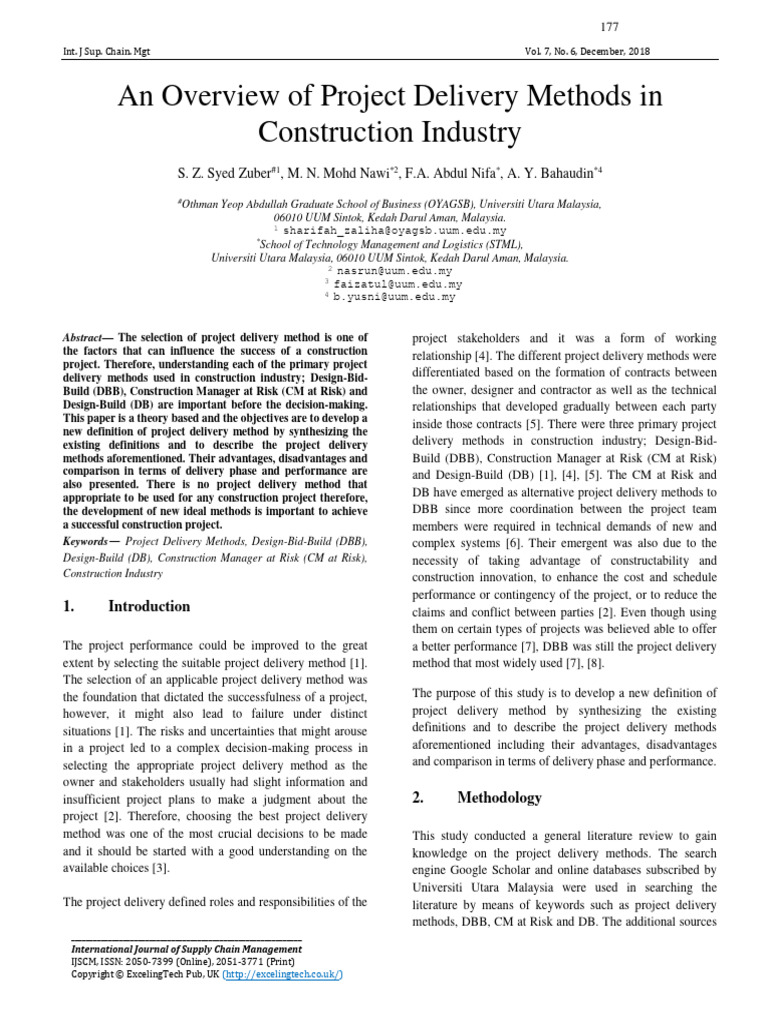 An Overview of Project Delivery Methods | PDF | Construction Management ...