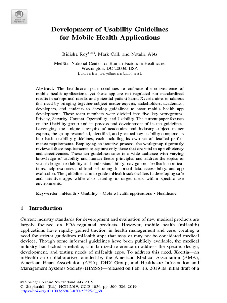 Usability Guidelines for mHealth Apps | PDF | Usability | Electronic ...