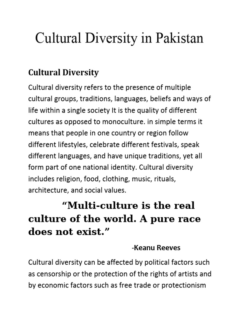 Cultural Diversity in Pakistan Explained | PDF | Cultural Diversity ...