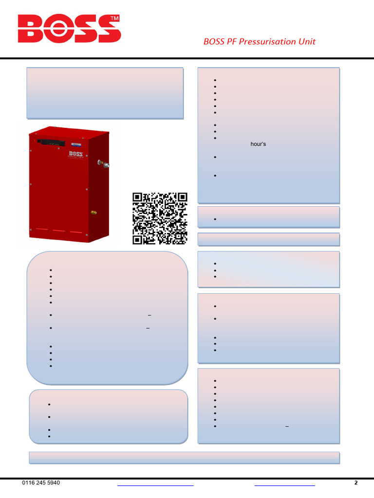 BOSS PF2-5E Pressurisation Unit Specs | PDF | Equipment
