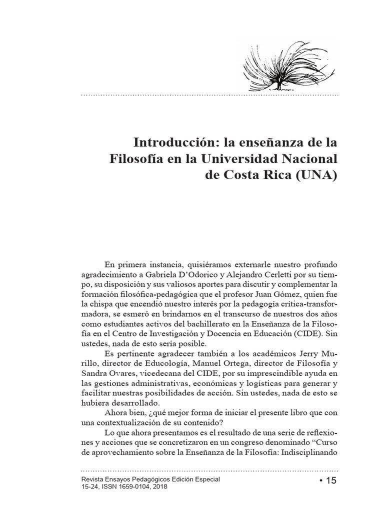Enseñanza de Filosofía en la UNA | PDF | Plan de estudios | Enseñando