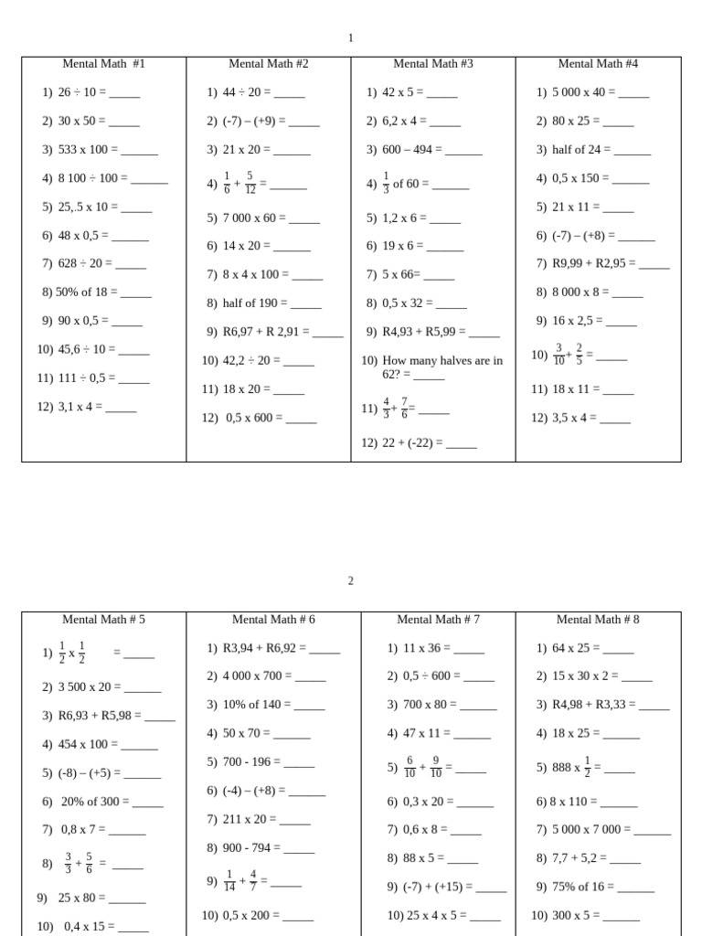 Consolidation Exercises in Math | PDF