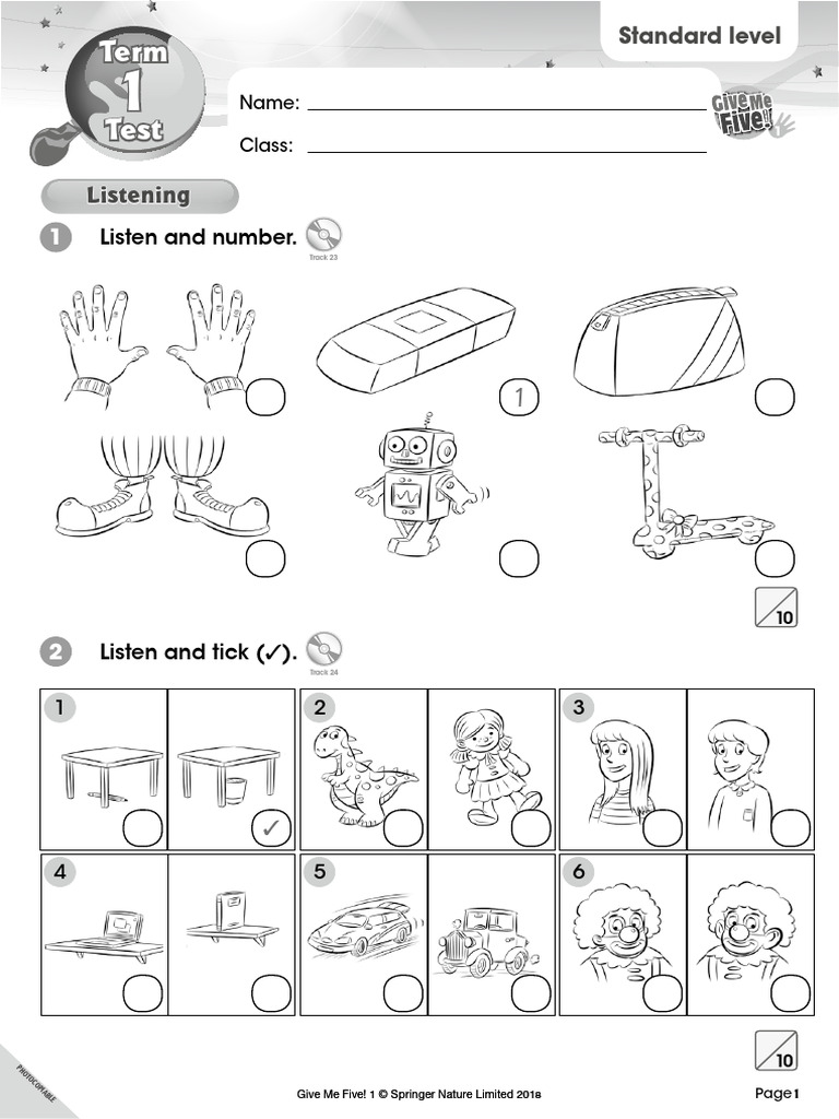 Give Me Five! 1 Standard Level Test | PDF | Fashion