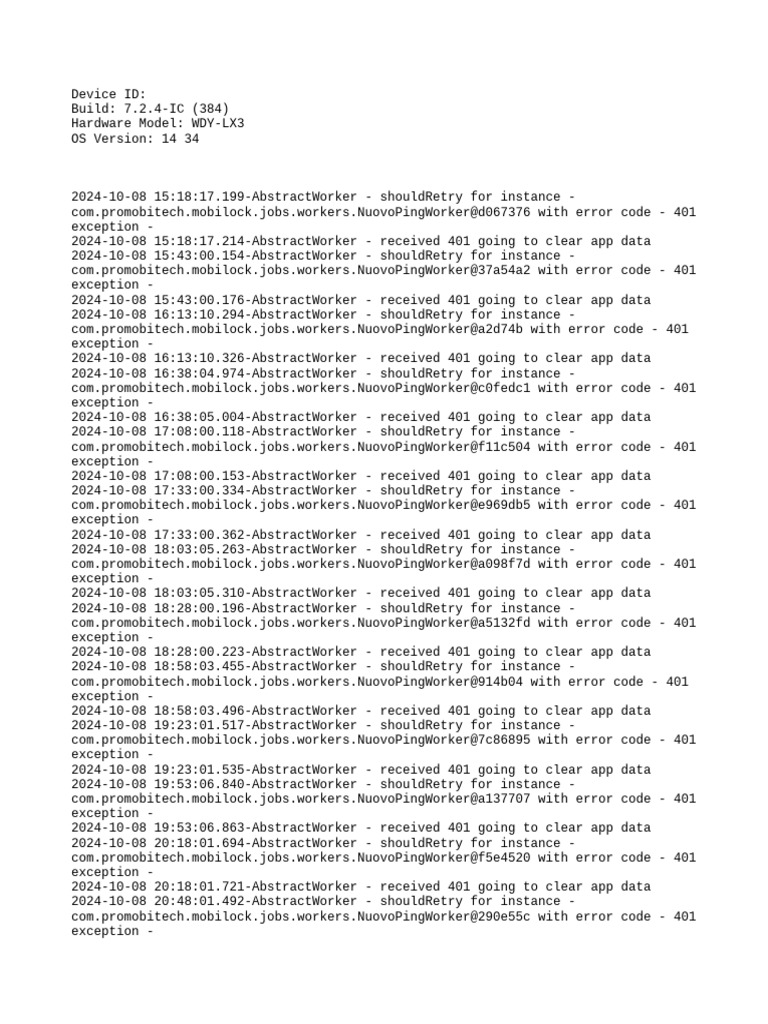 NuovoPingWorker Error Log Analysis | PDF | Computing | Software