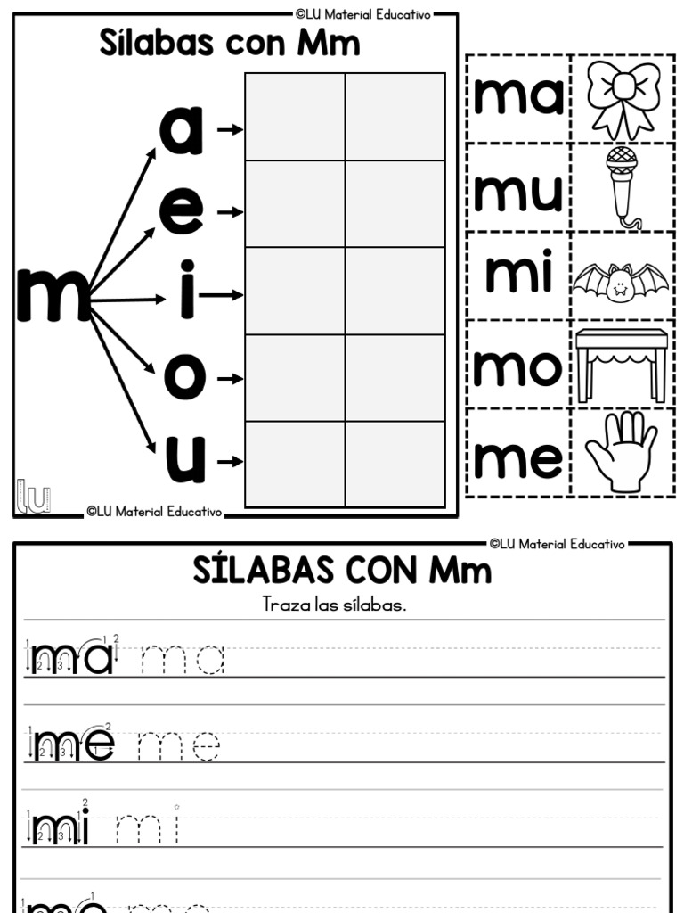 Ejercicios de Sílabas para Niños | PDF