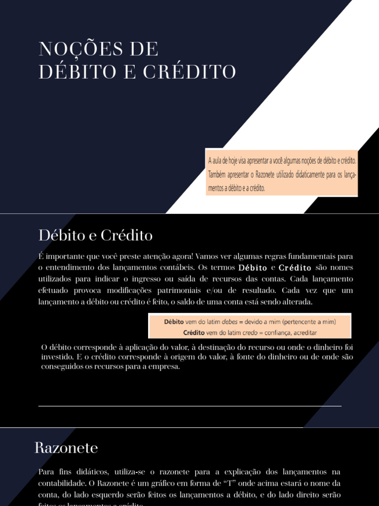 Entenda Débito e Crédito na Contabilidade | PDF | Contabilidade ...