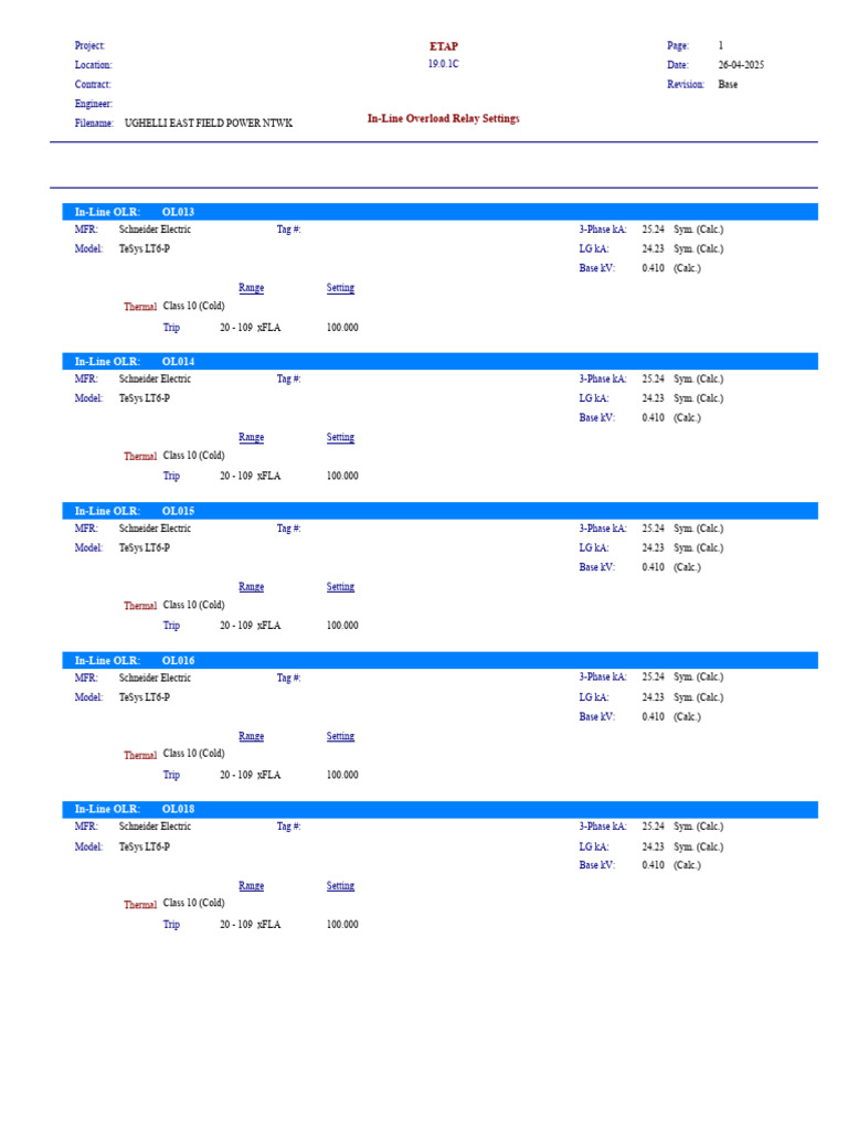 In-Line OLR Settings for TeSys LT6-P | PDF | Electrical Engineering ...