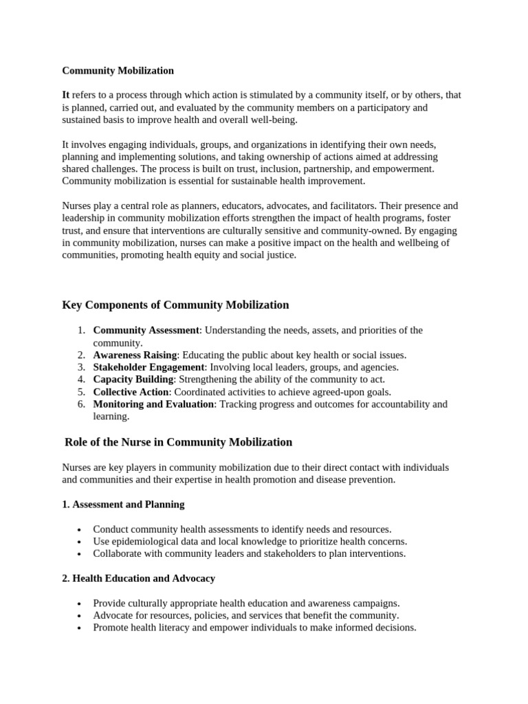 Community Mobilization for Health Improvement | PDF | Capacity Building ...