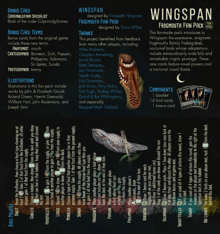 Frogmouth Fan Pack Booklet 20231031 | PDF