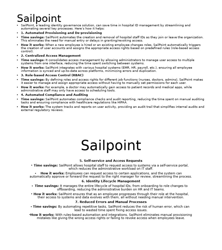 Streamline Hospital ID Management with SailPoint | PDF | Business ...