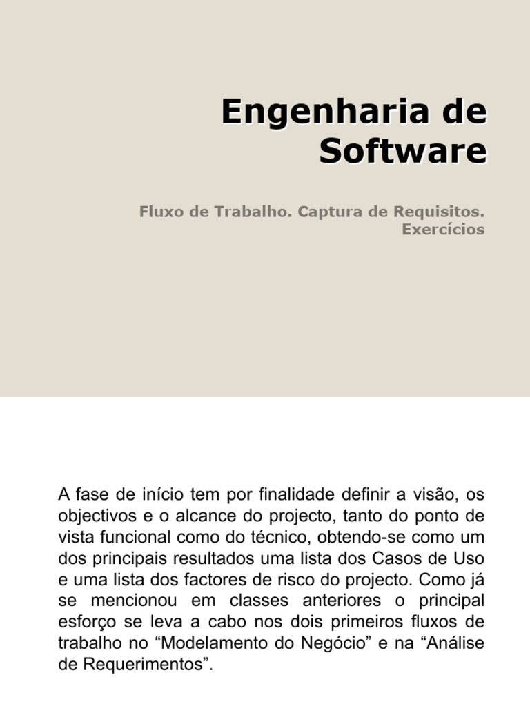 Captura de Requisitos em Engenharia de Software | PDF | Diagrama de ...