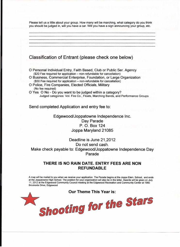 Independence Day Parade Entry Form | PDF | Finance & Money Management