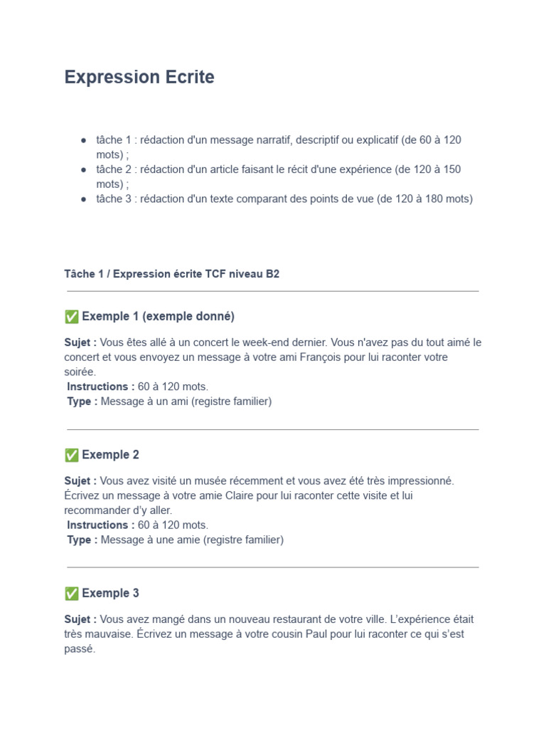 Guide de rédaction TCF niveau B2 | PDF | Recrutement | Entretien d'embauche