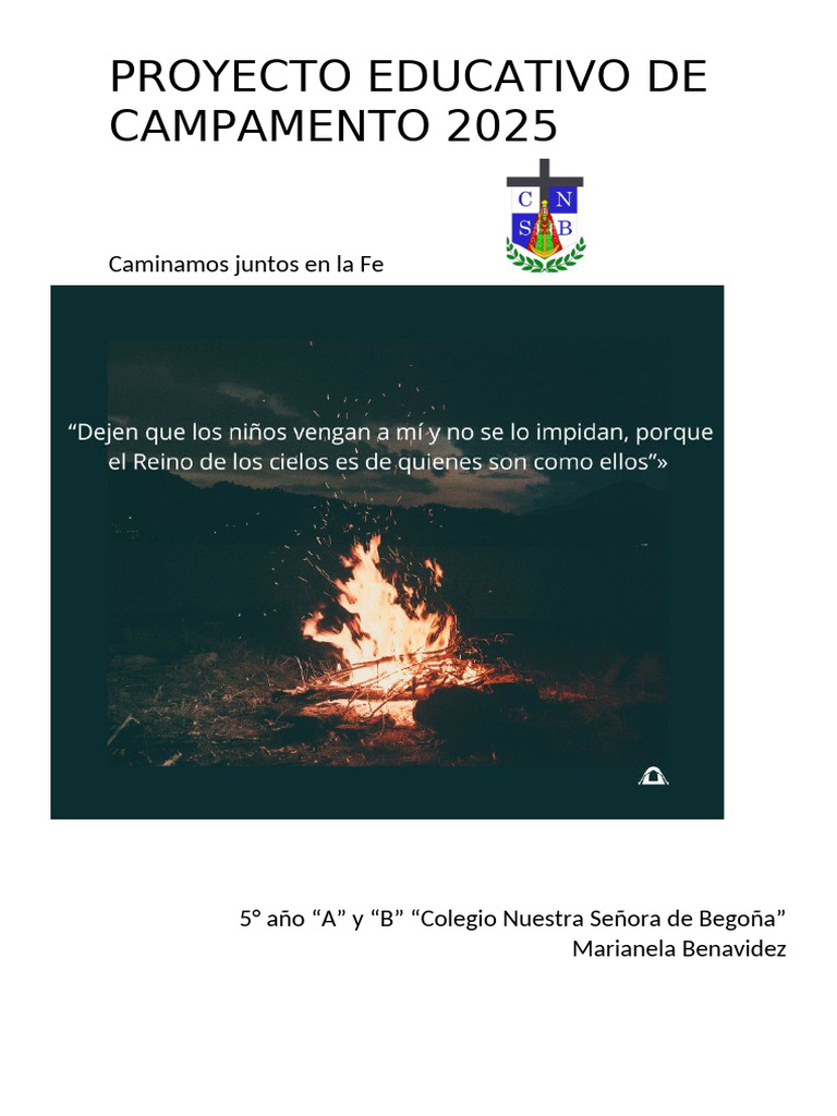 Campamento "Caminamos en la Fe" 2025 | PDF | Oración | Jesús