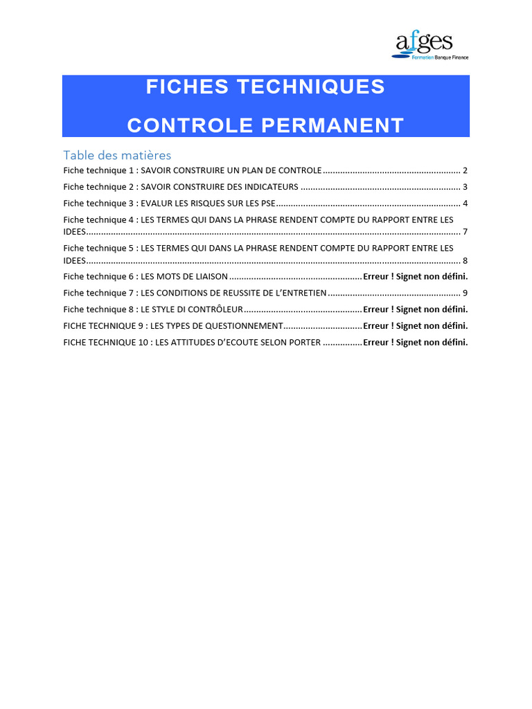 Contrôle permanent : Guide pratique des risques | PDF | Banques | Risque