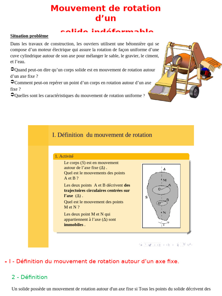 Mouvement de rotation uniforme d'un solide | PDF | Mouvement de ...
