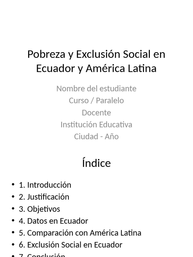 Pobreza y Exclusión en Ecuador 2025 | PDF | Pobreza | Pobreza e indigencia
