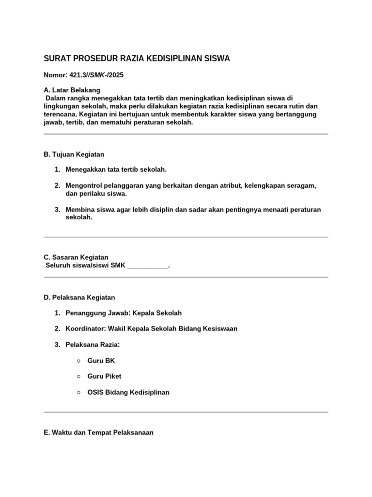 Razia Siswa | PDF