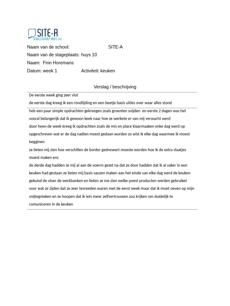 Week Verslag 1 | PDF