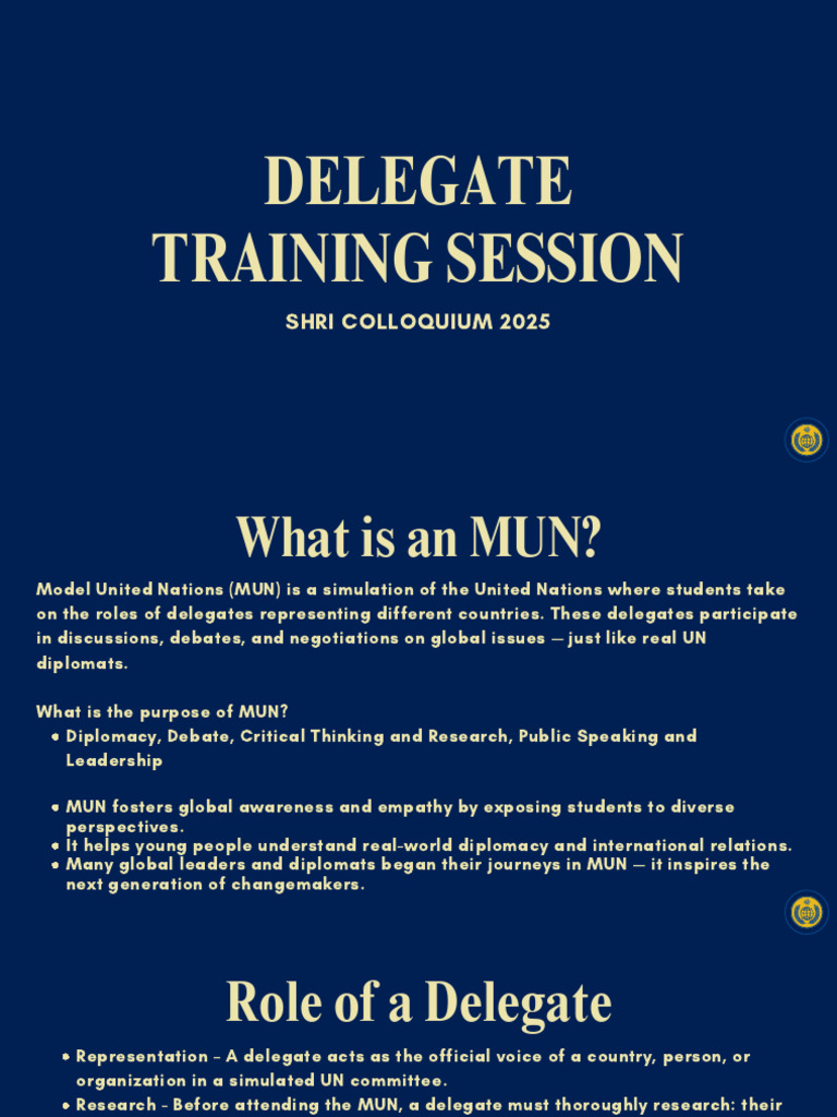 MUN Delegate Training Guide 2025 | PDF | World Economic Forum | Government