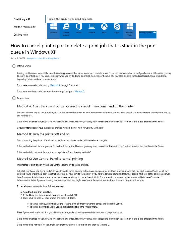 Cancel or Delete Stuck Print Jobs | PDF | Computer Architecture | Ibm ...
