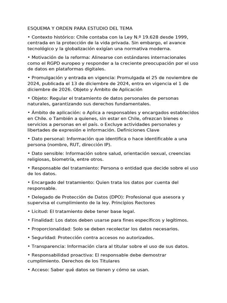 Nueva Ley de Protección de Datos en Chile | PDF | Justicia | Crimen y ...