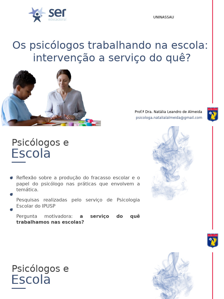 Papel do Psicólogo na Escola e Fracasso Escolar | PDF | Psicologia ...