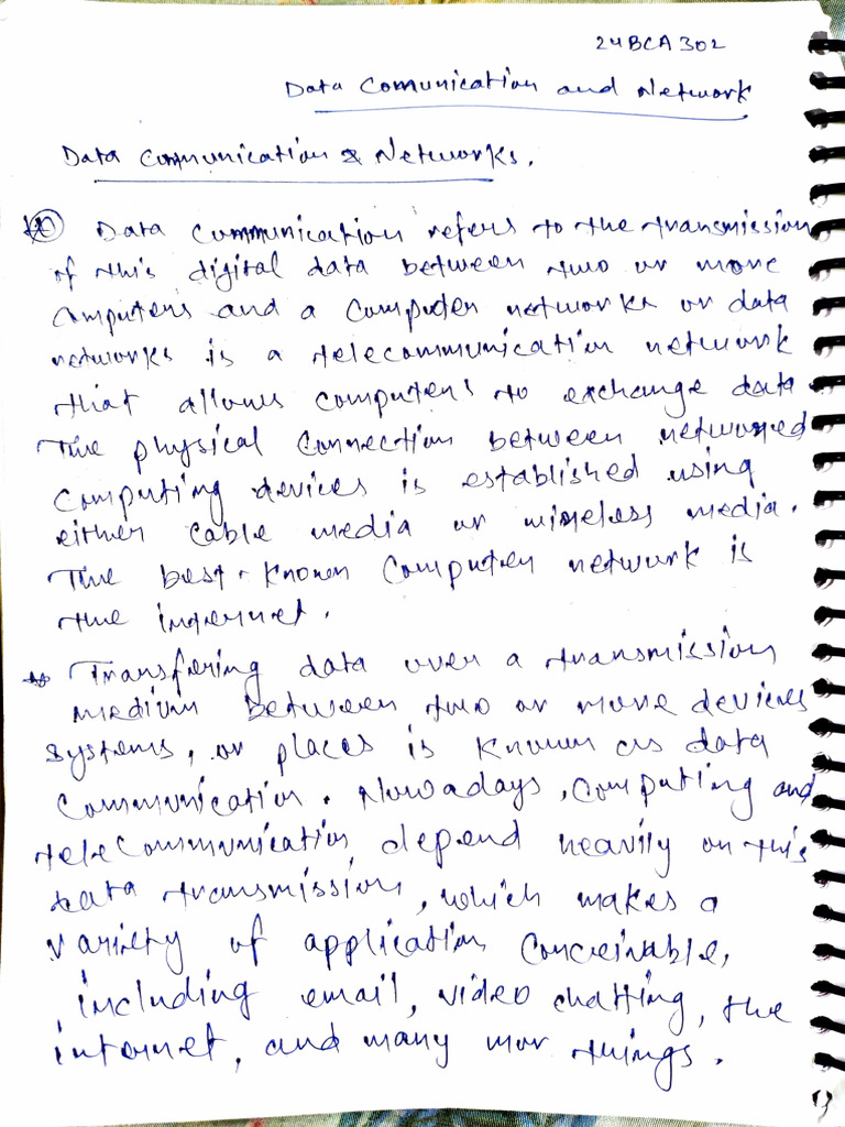 DCN Class Notes Unit 1 | PDF