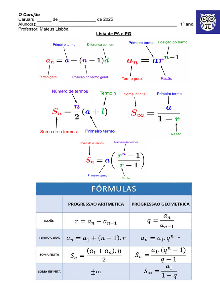 Lista PA e PG | PDF | Gatos