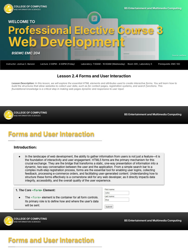 HTML Forms and User Interaction Guide | PDF | World Wide Web | Internet ...