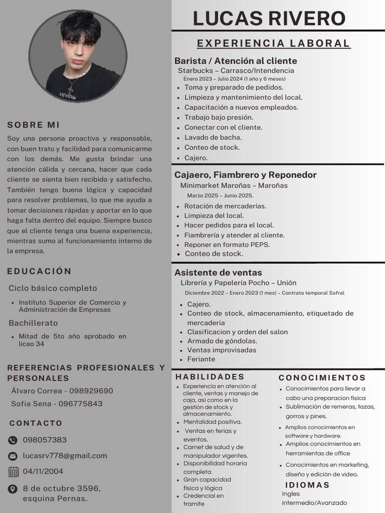 CV Lucas Rivero | PDF